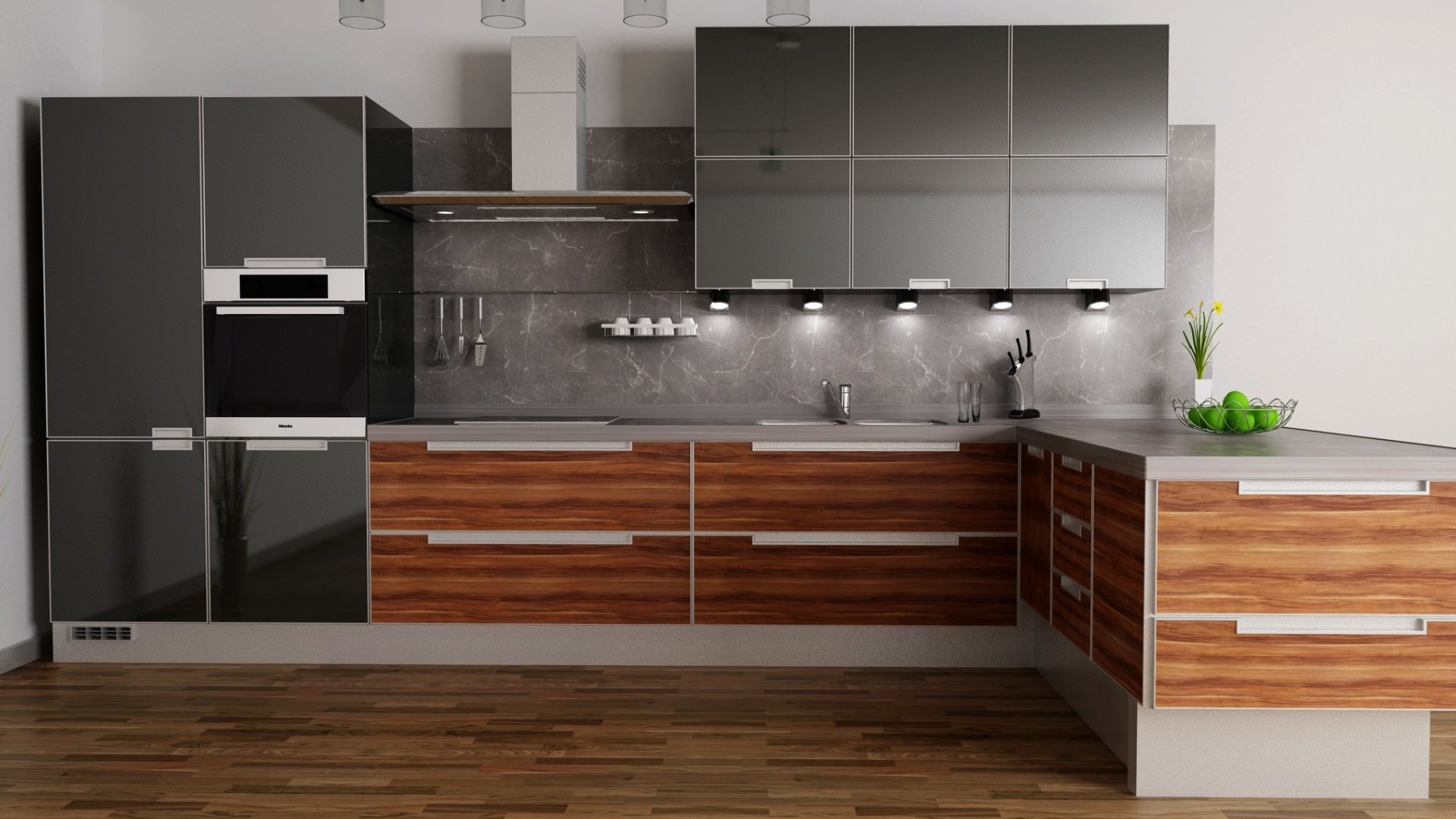 LJ kuchyně - 3D grafický návrh zdarma