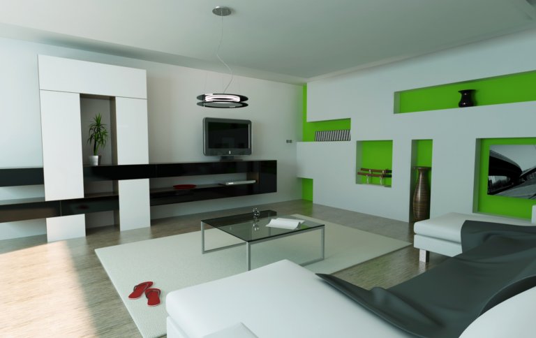 Moderní obývací stěna bezúchytkové otvírání