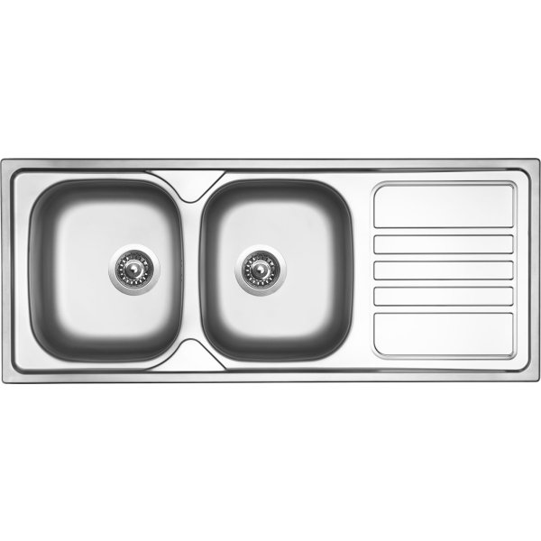 Sinks OKIO 1200 DUO V 0,6mm leštěný - RDOKL12050026V