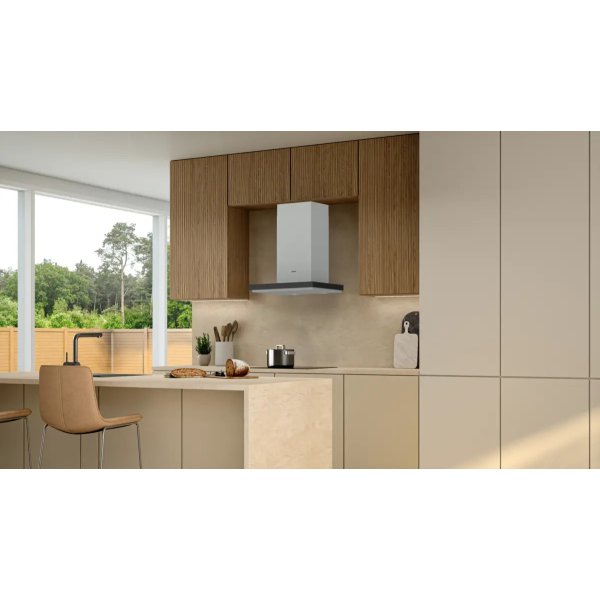 Gorenje WHT643E4XBG komínová digestoř, nerez, černé sklo