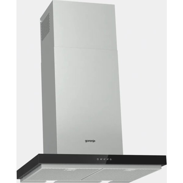 Gorenje WHT643E4XBG komínová digestoř, nerez, černé sklo