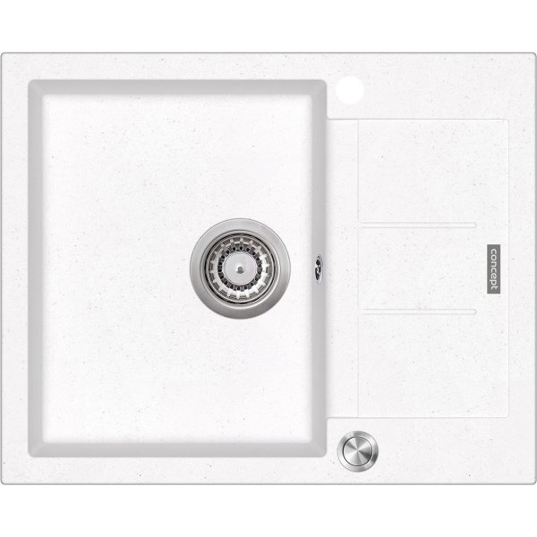 Granitový dřez s odkapem DG05C45wh Cubis BÍLÝ