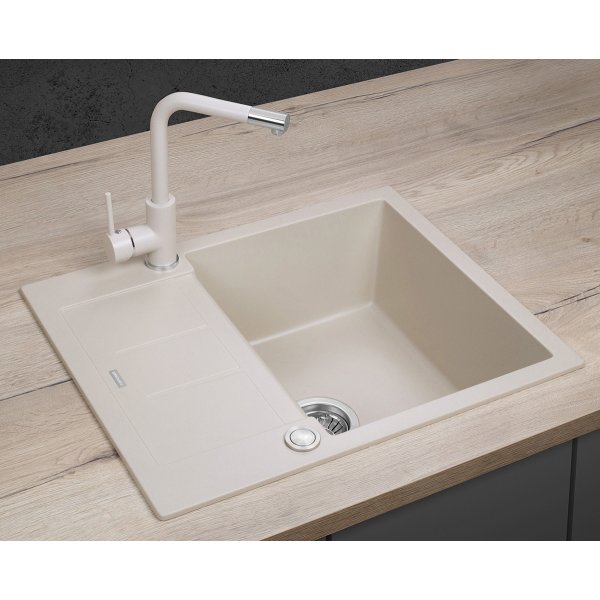 Granitový dřez s odkapem DG05C45be Cubis BÉŽOVÝ