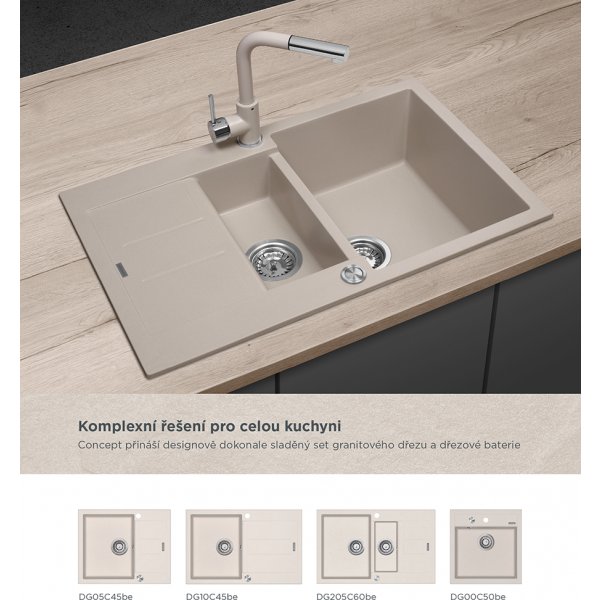 Dřezová baterie se sprchou BDG4527be BÉŽOVÁ