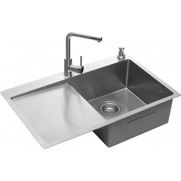 Nerezový dřez s odkapem NANO coat pravý DNN1045ssr