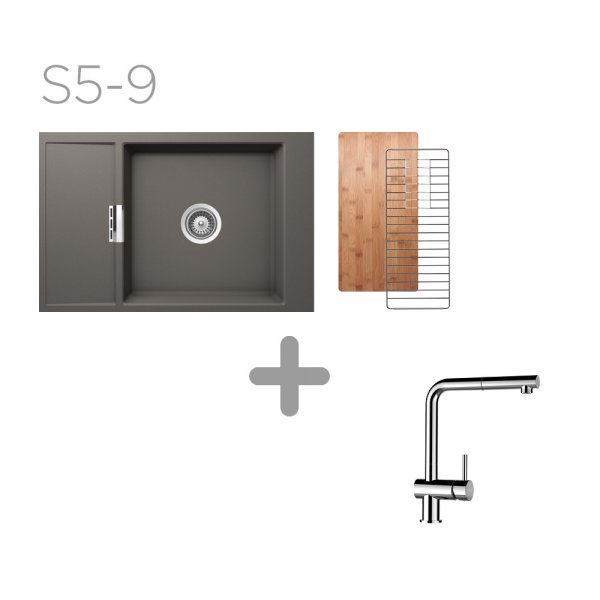 SET 05-9 Dřez SCHOCK MONO D-100XS + baterie Epos chrom 540120