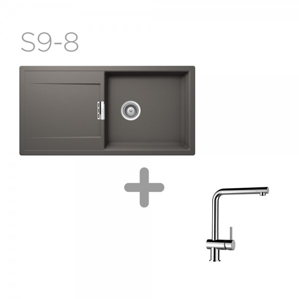 SET 09-8 Dřez SCHOCK MONO D-100L + baterie Epos Chrom 540000