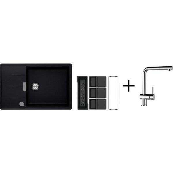 SET 17-12 Dřez SCHOCK Tia D-100LS + baterie Epos Chrom 540000
