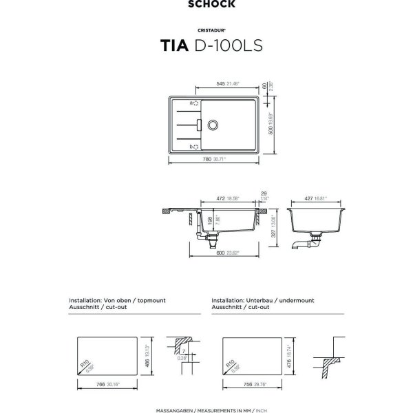SET 17-12 Dřez SCHOCK Tia D-100LS + baterie Epos Chrom 540000
