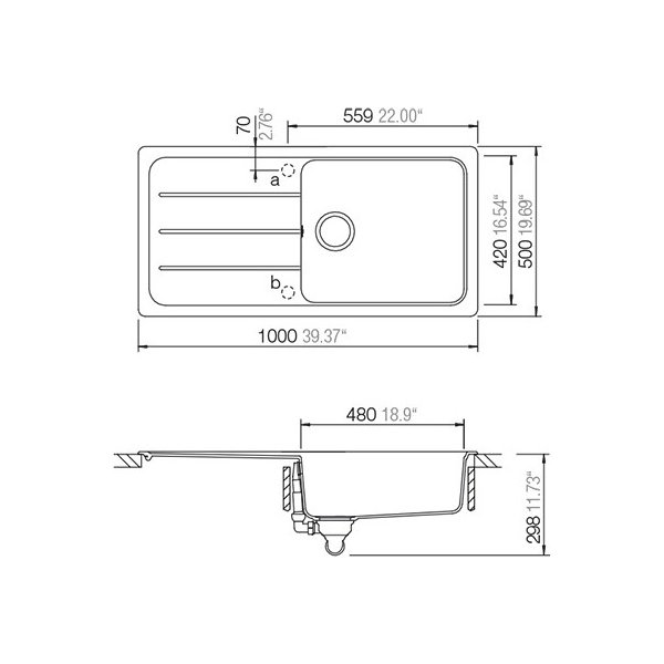 SET 26-9 Dřez SCHOCK FORMHAUS D-100L + baterie EPOS Chrom 540120