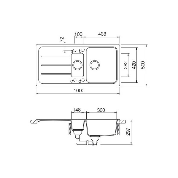 SET 29-8 Dřez SCHOCK FORMHAUS D-150L + baterie Epos Chrom 540000