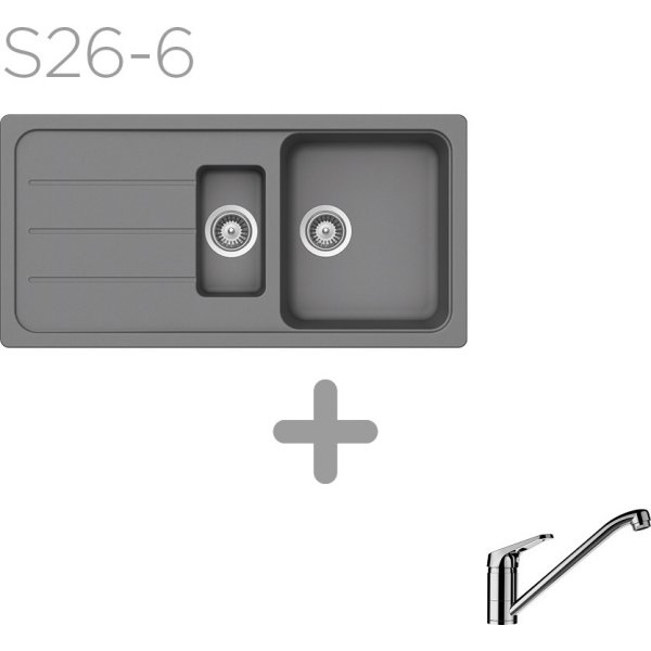 SET 26-6 Dřez SCHOCK FORMHAUS D-150L + baterie COSMO Chrom 525001