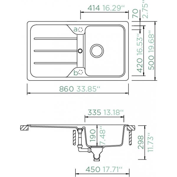 SET 22-9 Dřez SCHOCK FORMHAUS D-100 + baterie EPOS Chrom 540120