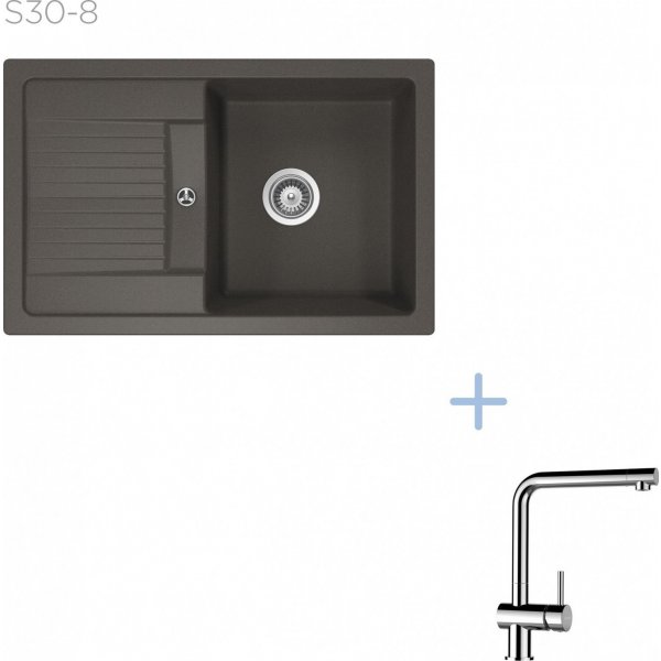 SET 30-8 Dřez SCHOCK LIMA D-100S + baterie Epos chrom 540000