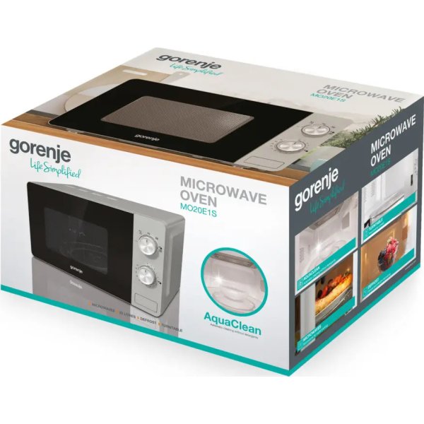 Gorenje MO20E1S Mikrovlnná trouba, stříbrná, 20 l, 800 W
