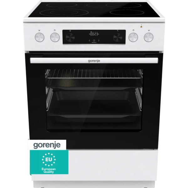 Gorenje GECS6C70WPA, elektrický sporák se sklokeramickou deskou, bílý