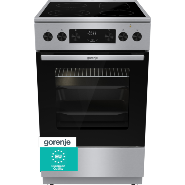 Gorenje Elektrický sporák GECS5C70XPA FR514D-AEK42, sklokeramický, nerez