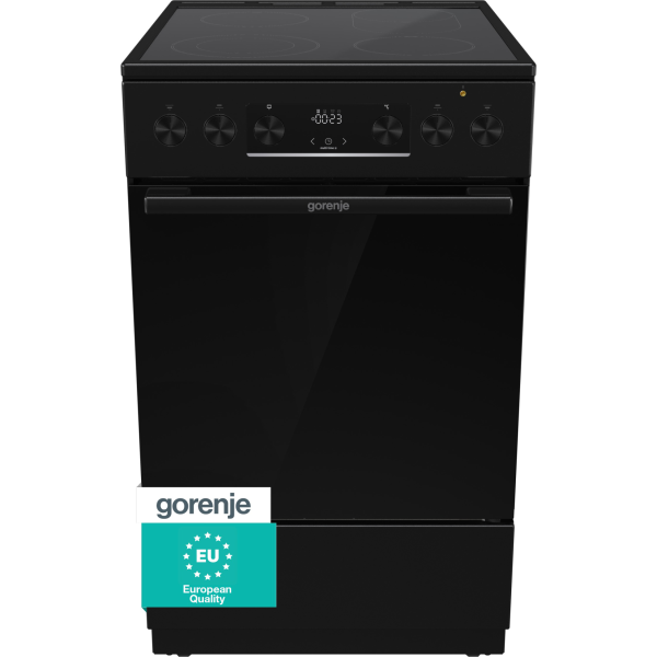 Gorenje Elektrický sporák GECS5C70BPA, sklokeramická deska, černá