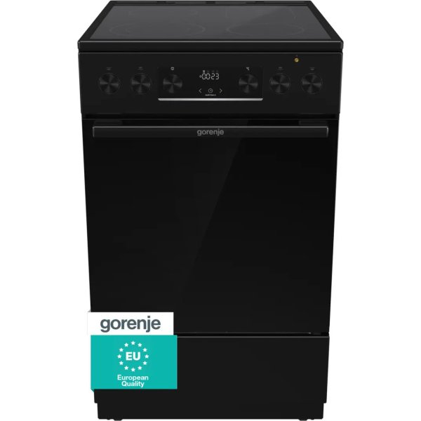 Gorenje Elektrický sporák GECS5C70BPA, sklokeramická deska, černá