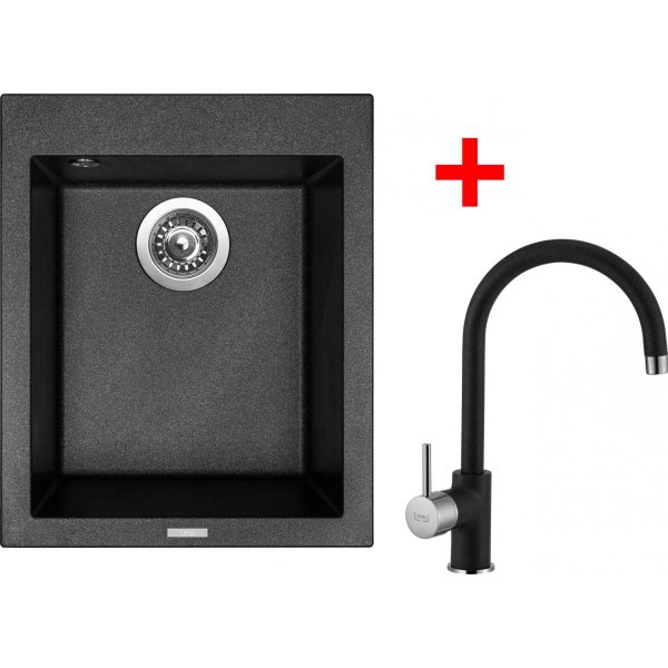 Sinks CUBE 410 Metalblack + Vitalia GR - G8774