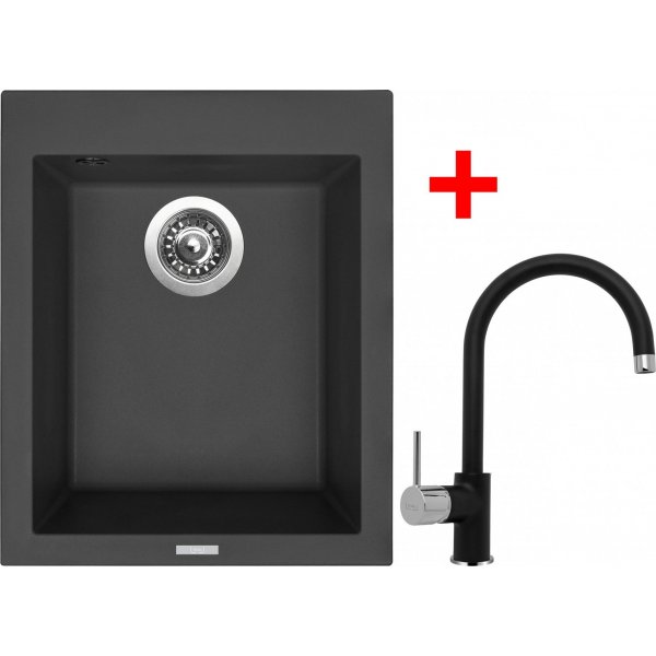 Sinks CUBE 410 Pureblack + Vitalia GR - G8726