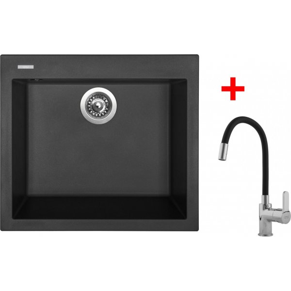 Sinks CUBE 560 Pureblack + Flexia - G9326