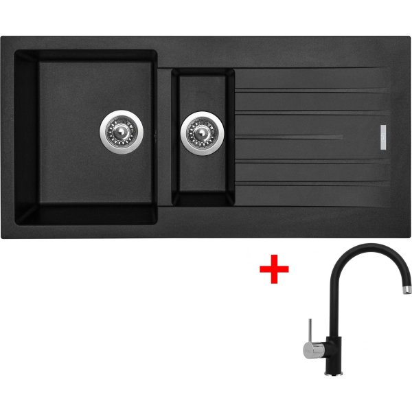 Sinks PERFECTO 1000.1 Pureblack + Vitalia GR - G16326