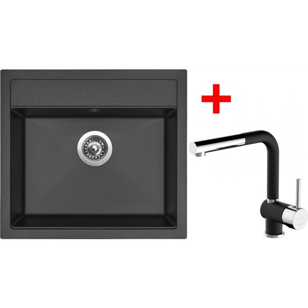 Sinks SOLO 560 Pureblack + Mix 3 P GR N6 - G9226