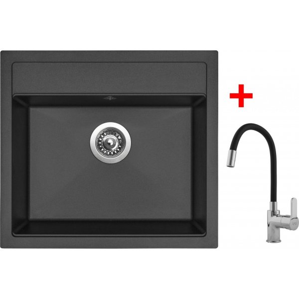 Sinks SOLO 560 Pureblack + Flexia - G8926