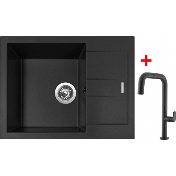 Sinks AMANDA 650 Nanoblack+EVA P Nanoblack - G188N6