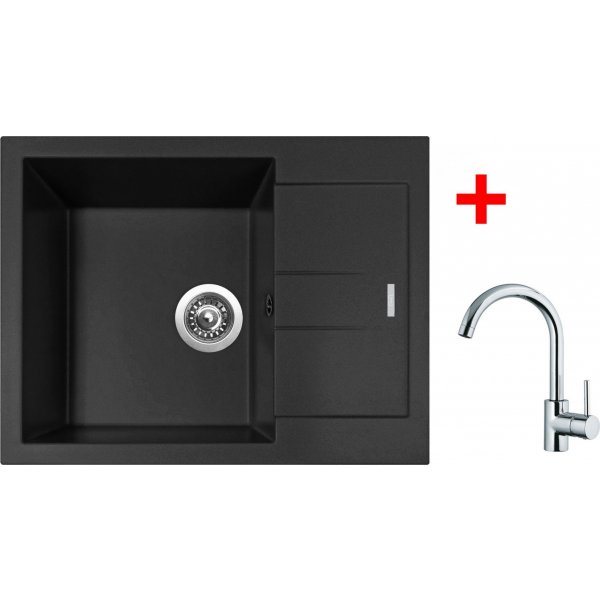 Set Sinks AMANDA 650 Nanoblack + MIX 35 lesklá - G185N6