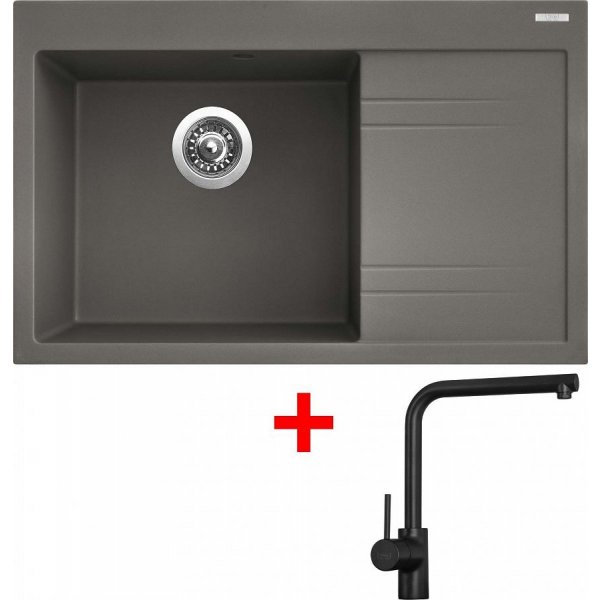 Sinks RIM 780 L Truffle + Elka černá matná - G5554