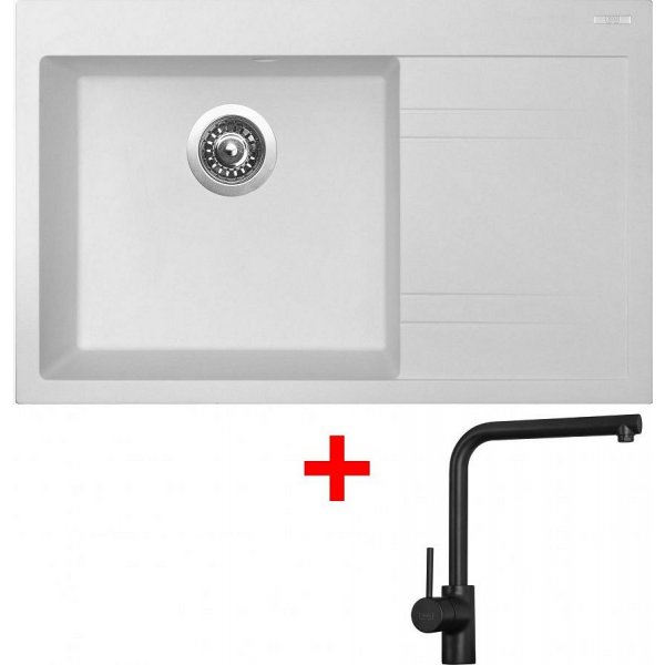 Sinks RIM 780 L Milk + Elka černá matná - G5528