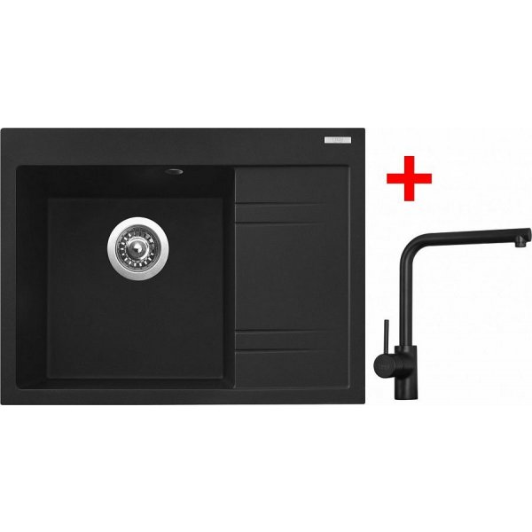 Sinks RIM 650 L Metalblack + Elka černá matná - G2774
