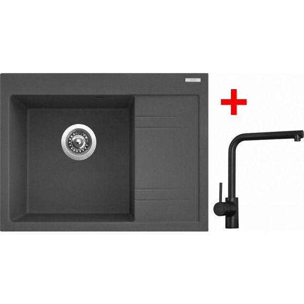 Sinks RIM 650 L Titanium + Elka černá matná - G2772