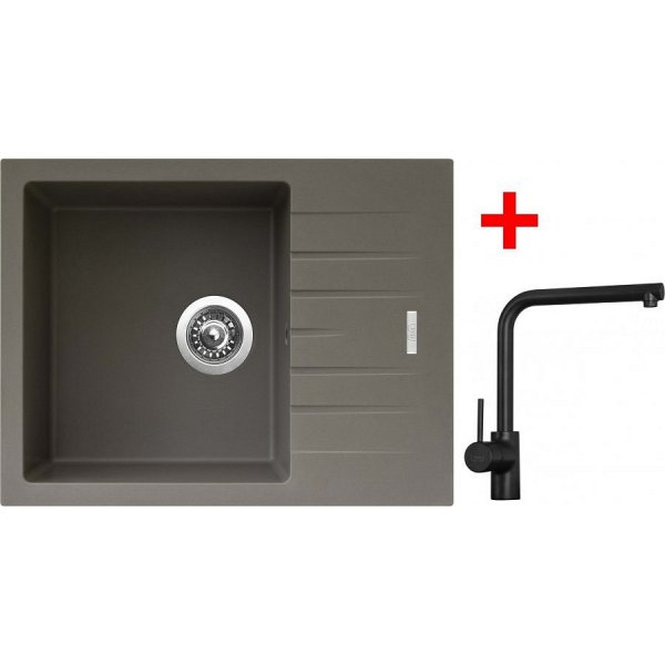 Sinks PERFECTO 650 Truffle + Elka černá matná - G11154