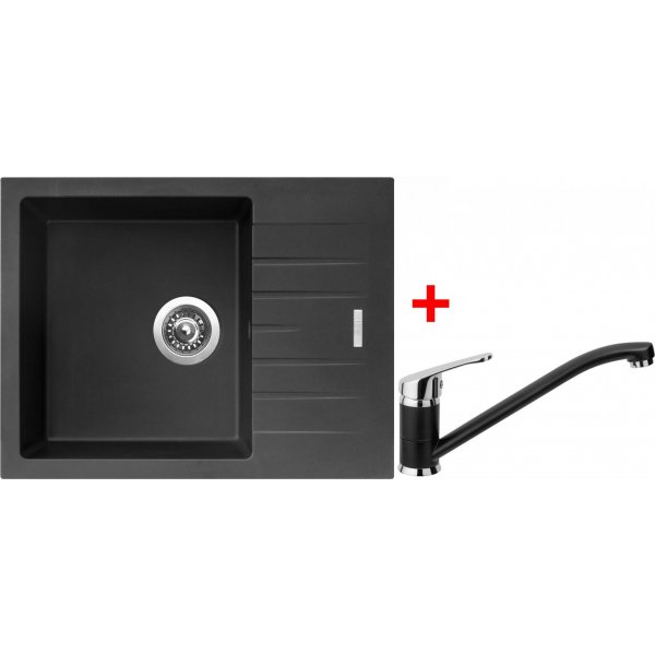 Sinks PERFECTO 650 Pureblack + Pronto GR - G10926