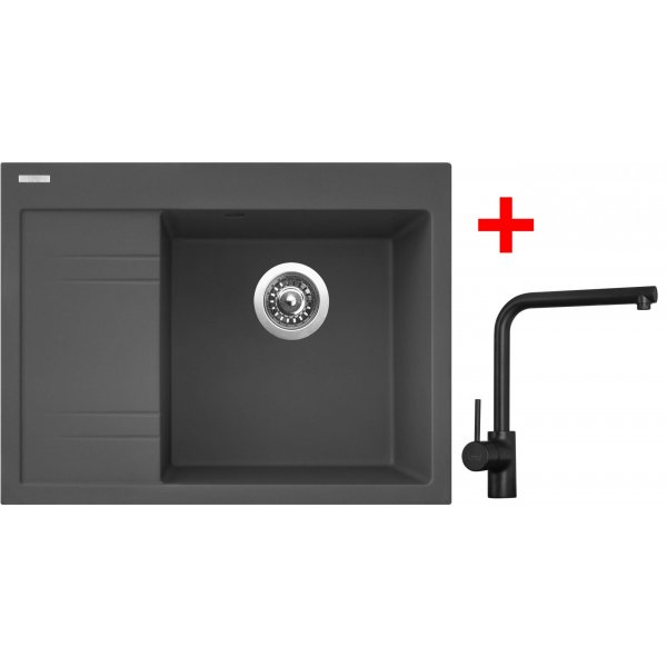 Sinks RIM 650 P Titanium + Elka černá matná - G3572