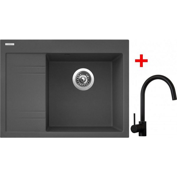 Sinks RIM 650 P Titanium + Vitalia černá matná - G3172