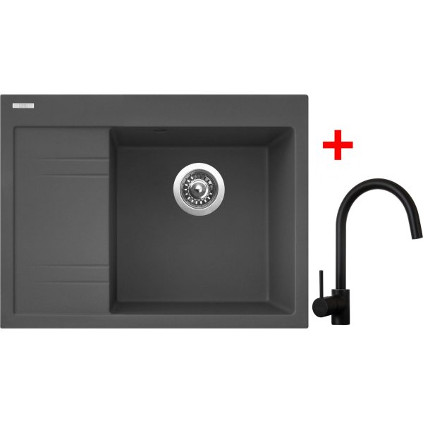 Sinks RIM 650 P Titanium + Vitalia černá matná - G3172