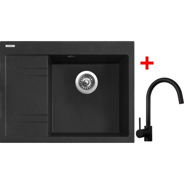 Sinks RIM 650 P Granblack + Vitalia černá matná - G3130