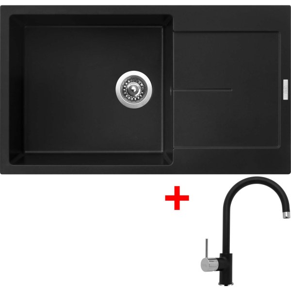 Sinks ULTIMA 860 XXL Pureblack + Vitalia GR - G14326