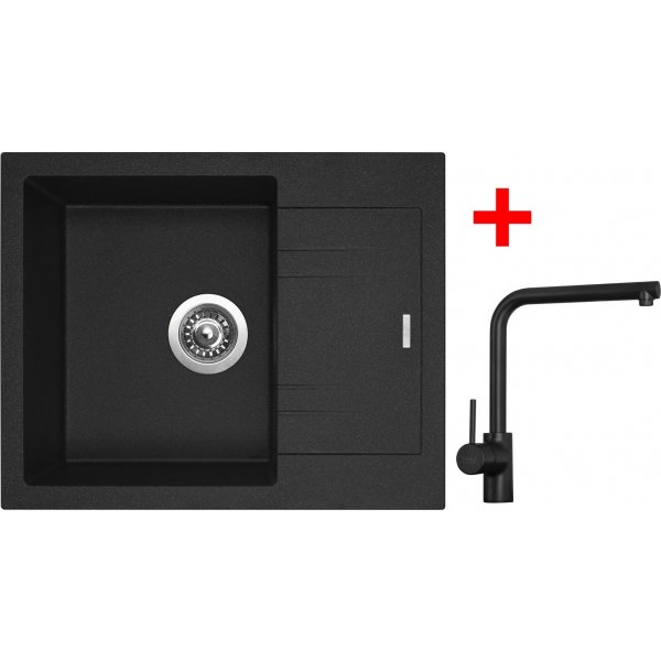 Sinks LINEA 600 Granblack + Elka černá matná - G1930