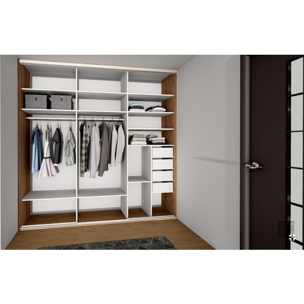 Vestavěná šatní skříň na míru s posuvnými dveřmi 250 cm