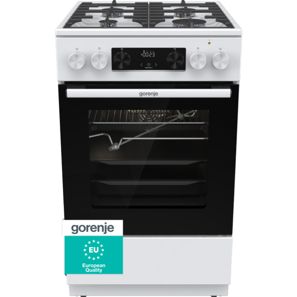 Gorenje Kombinovaný sporák GKS5C75WF, plynová deska, bílý