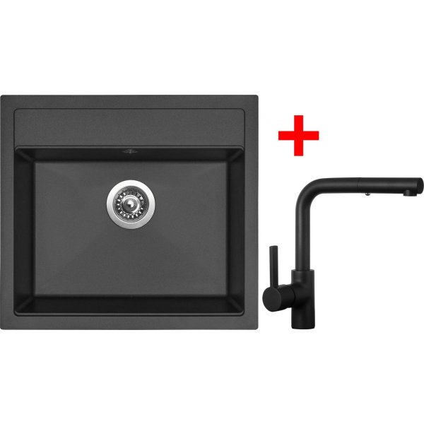 Sinks SOLO 560 Pureblack + ENIGMA S Černá matná - G24326