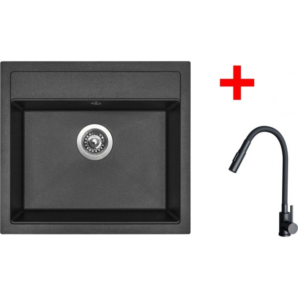 Sinks SOLO 560 Metalblack + ELASTA S černá matná - G24274