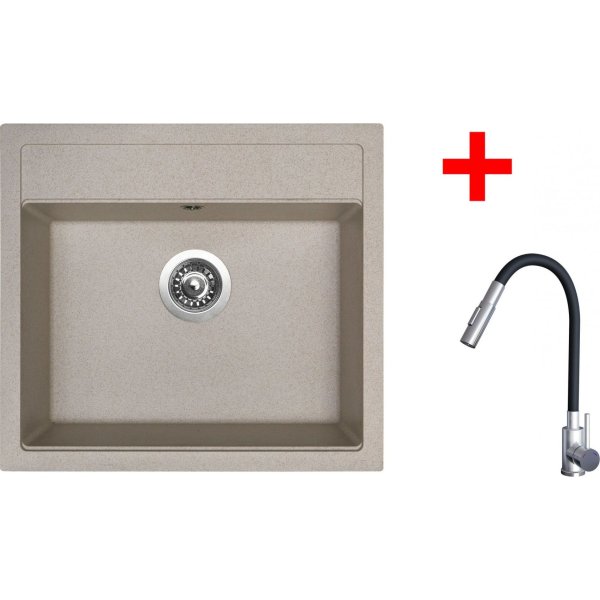Sinks SOLO 560 Avena + ELASTA S nerez/černá - G24129