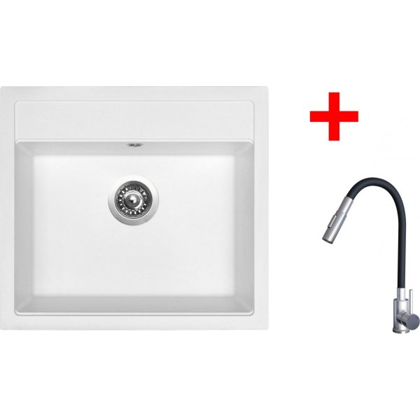 Sinks SOLO 560 Milk + ELASTA S nerez/černá - G24128
