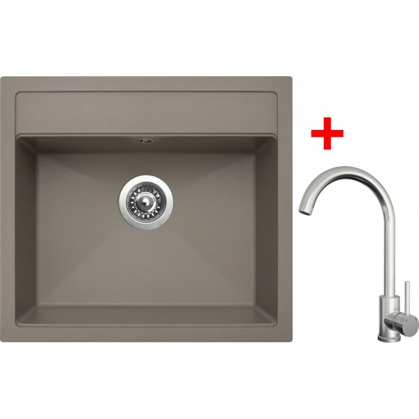 Sinks SOLO 560 Truffle + ARCO celonerezová - G24054